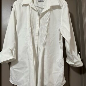 Pendleton White Fitted Button Down Shirt size 12 Non Iron